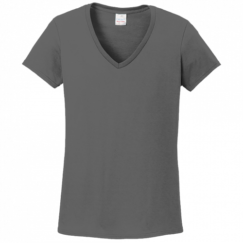 Gildan Ladies Heavy Cotton 100% Cotton V-Neck T-Shirt 5V00L